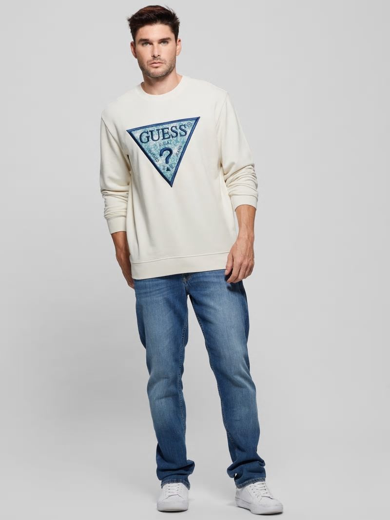 Guess Eco Triangle Crewneck Sweatshirt - Birch Bark Guess Eco Triangle Crewneck Sweatshirt - Birch Bark