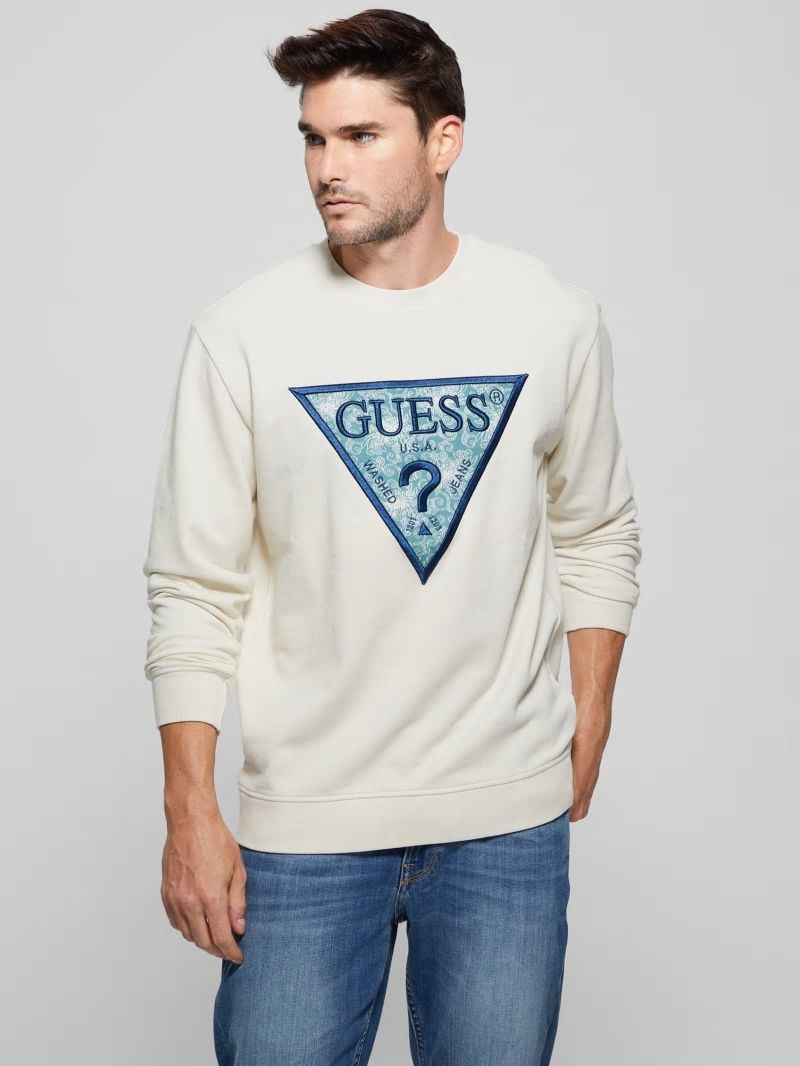 Guess Eco Triangle Crewneck Sweatshirt - Birch Bark Guess Eco Triangle Crewneck Sweatshirt - Birch Bark