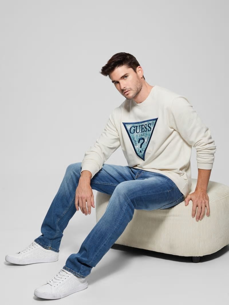 Guess Eco Triangle Crewneck Sweatshirt - Birch Bark Guess Eco Triangle Crewneck Sweatshirt - Birch Bark