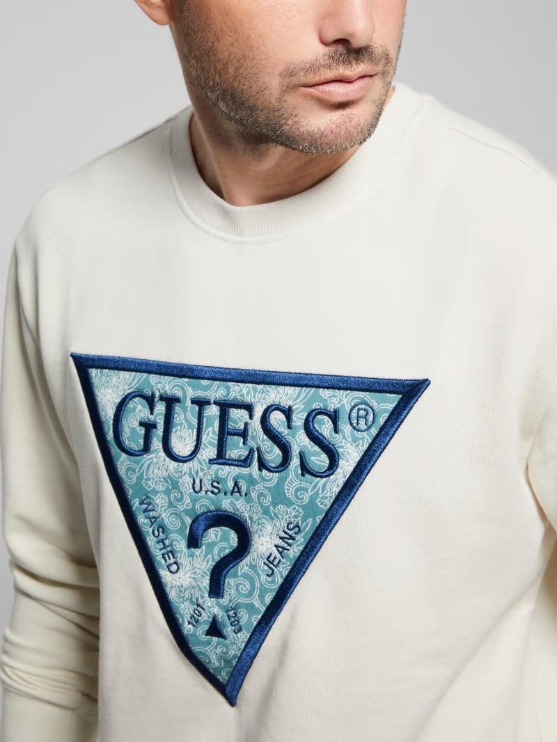 Guess Eco Triangle Crewneck Sweatshirt - Birch Bark Guess Eco Triangle Crewneck Sweatshirt - Birch Bark