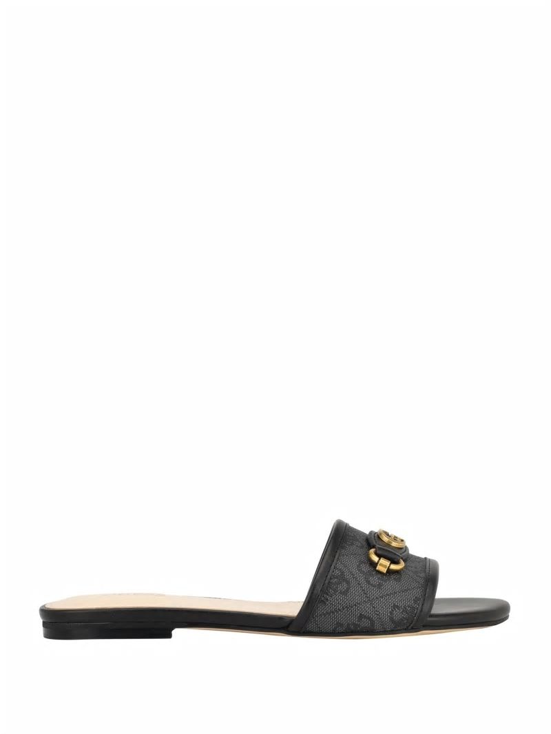 Guess Hammi Logo Slide Sandals - Black 001 Guess Hammi Logo Slide Sandals - Black 001