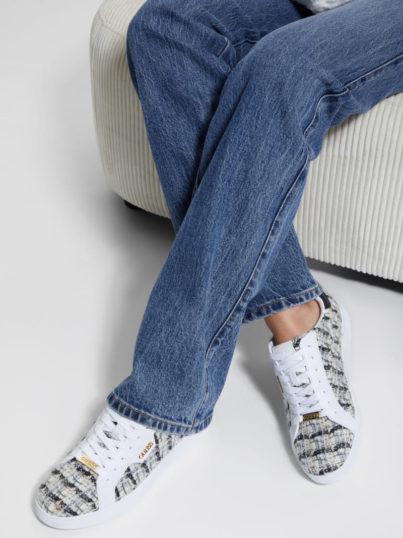 Guess Renzy Tweed Low-Top Sneakers - Black Guess Renzy Tweed Low-Top Sneakers - Black