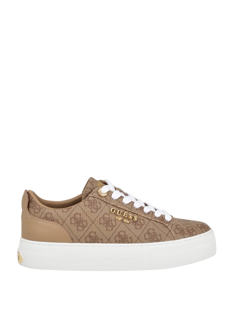 Guess Logo Print Low-Top Sneakers - Light Natural 110 Guess Logo Print Low-Top Sneakers - Light Natural 110