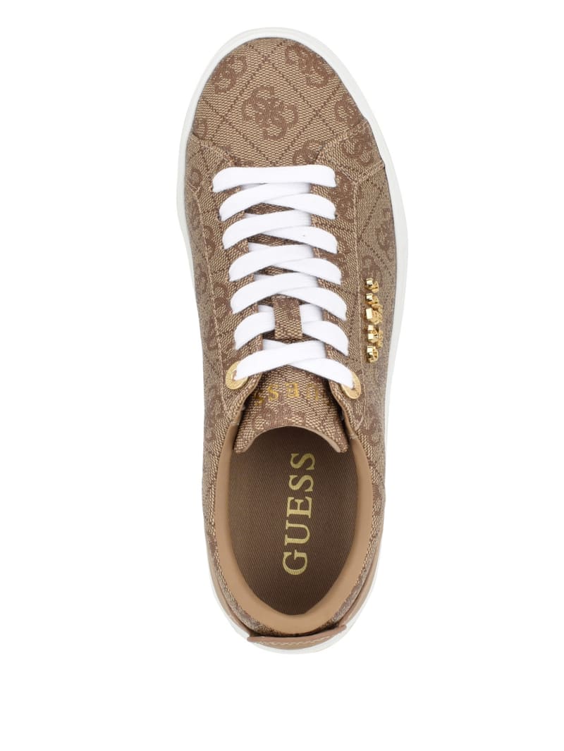 Guess Logo Print Low-Top Sneakers - Light Natural 110 Guess Logo Print Low-Top Sneakers - Light Natural 110