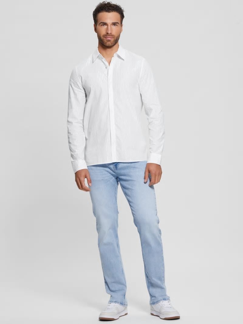 Guess Sunset Lurex Shirt - Yd Salt White Silver Lure Guess Sunset Lurex Shirt - Yd Salt White Silver Lure