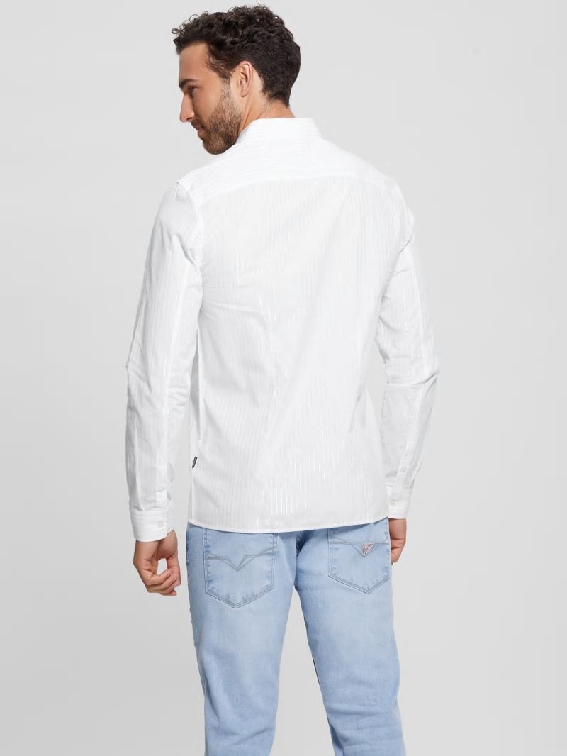 Guess Sunset Lurex Shirt - Yd Salt White Silver Lure Guess Sunset Lurex Shirt - Yd Salt White Silver Lure