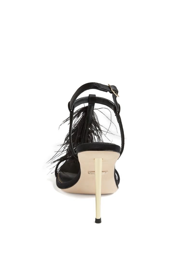 Guess Reyon Feather Satin Heel - Black Guess Reyon Feather Satin Heel - Black