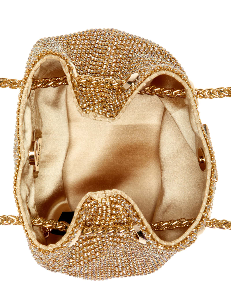 Guess Lua Rhinestone Mesh Mini Pouch Bag - Gold Guess Lua Rhinestone Mesh Mini Pouch Bag - Gold