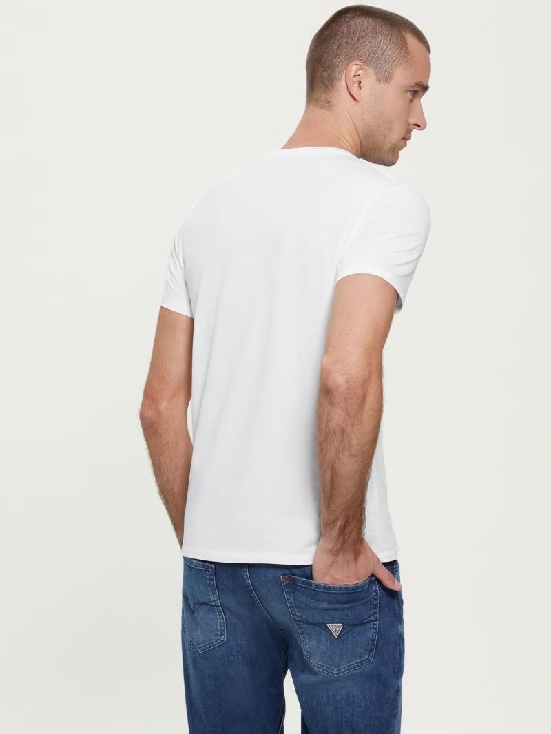 Guess Embroidered Logo Tee - Pure White Guess Embroidered Logo Tee - Pure White