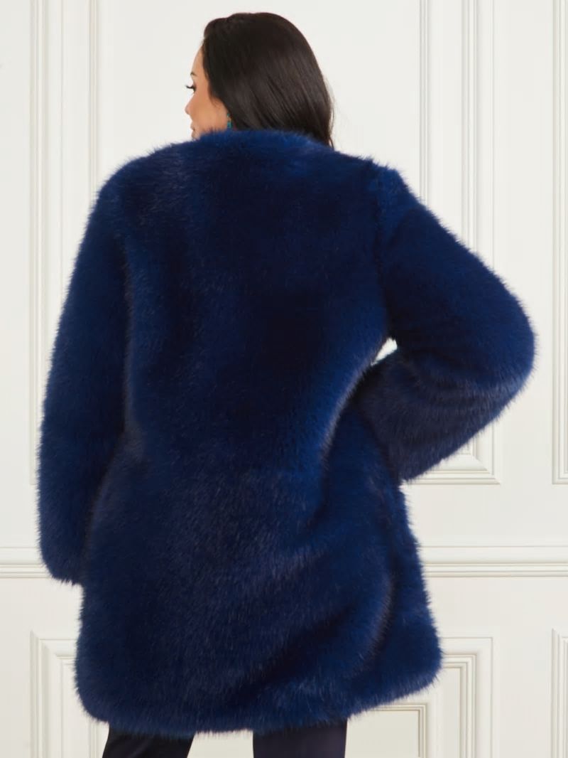 Guess Amelie Faux-Fur Coat - Still Night Multi Guess Amelie Faux-Fur Coat - Still Night Multi