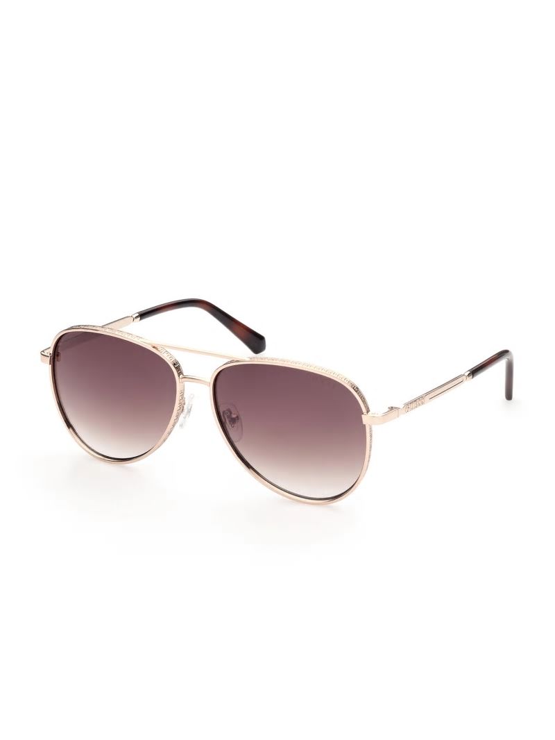 Guess Aviator Sunglasses - Gold W/Tort Arm Guess Aviator Sunglasses - Gold W/Tort Arm