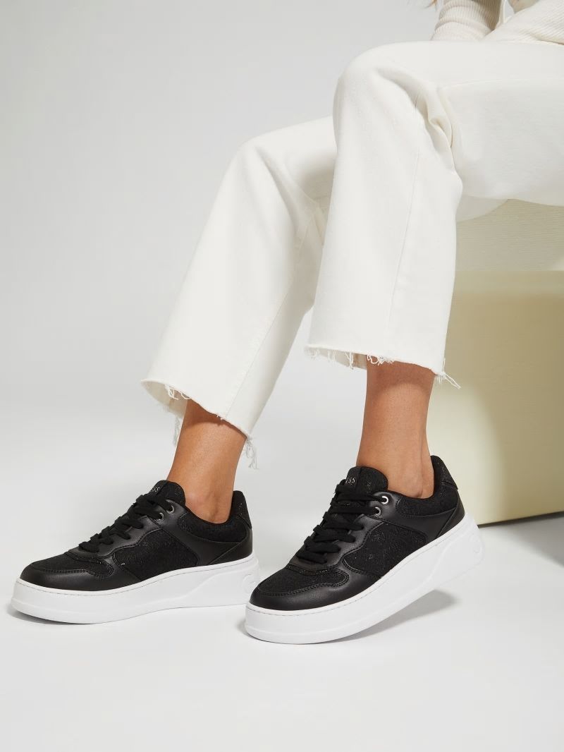Guess Cleva Logo Low-Top Sneakers - Black 002 Guess Cleva Logo Low-Top Sneakers - Black 002