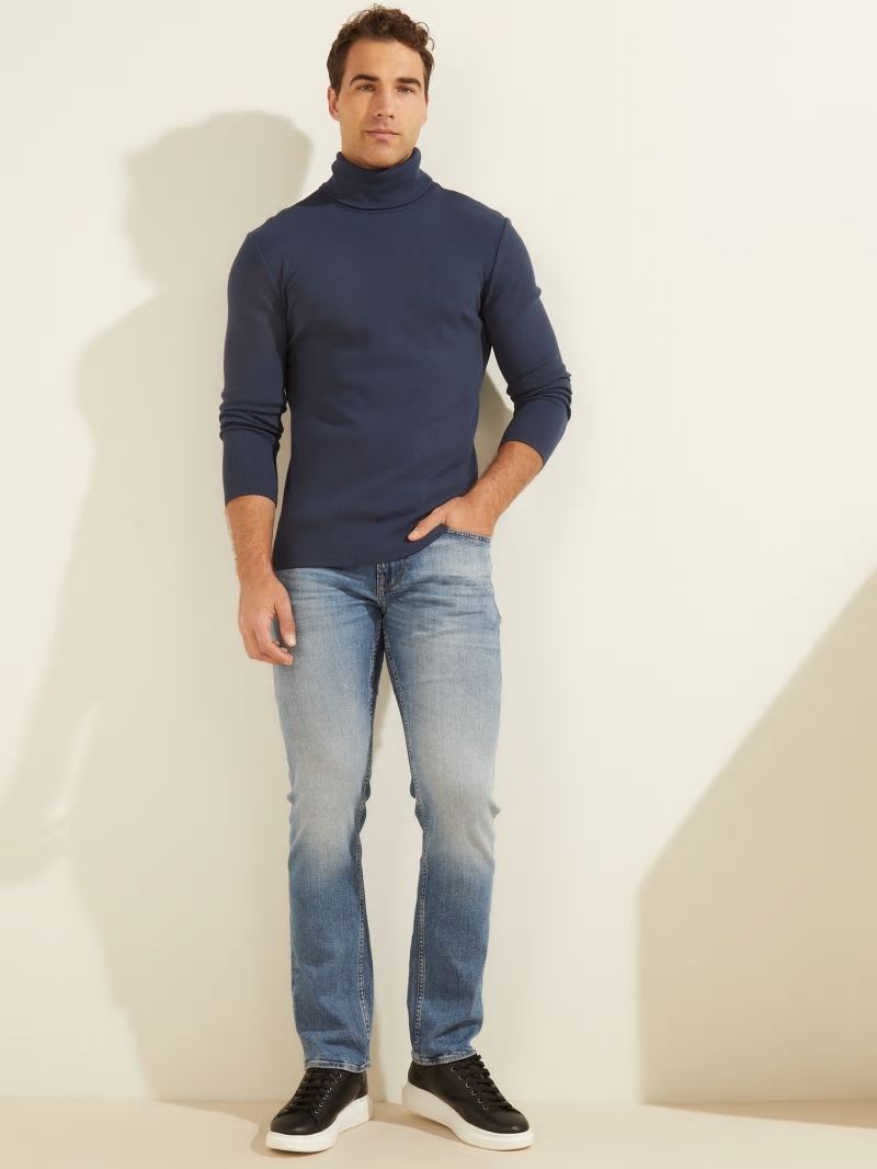 Guess Mateo Turtleneck Tee - Silk Blue Guess Mateo Turtleneck Tee - Silk Blue