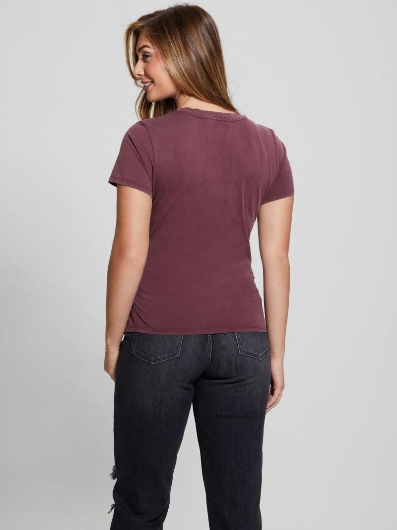 Guess Heart Aflame Graphic Lace-Up Tee - Mystic Wine Multi Guess Heart Aflame Graphic Lace-Up Tee - Mystic Wine Multi