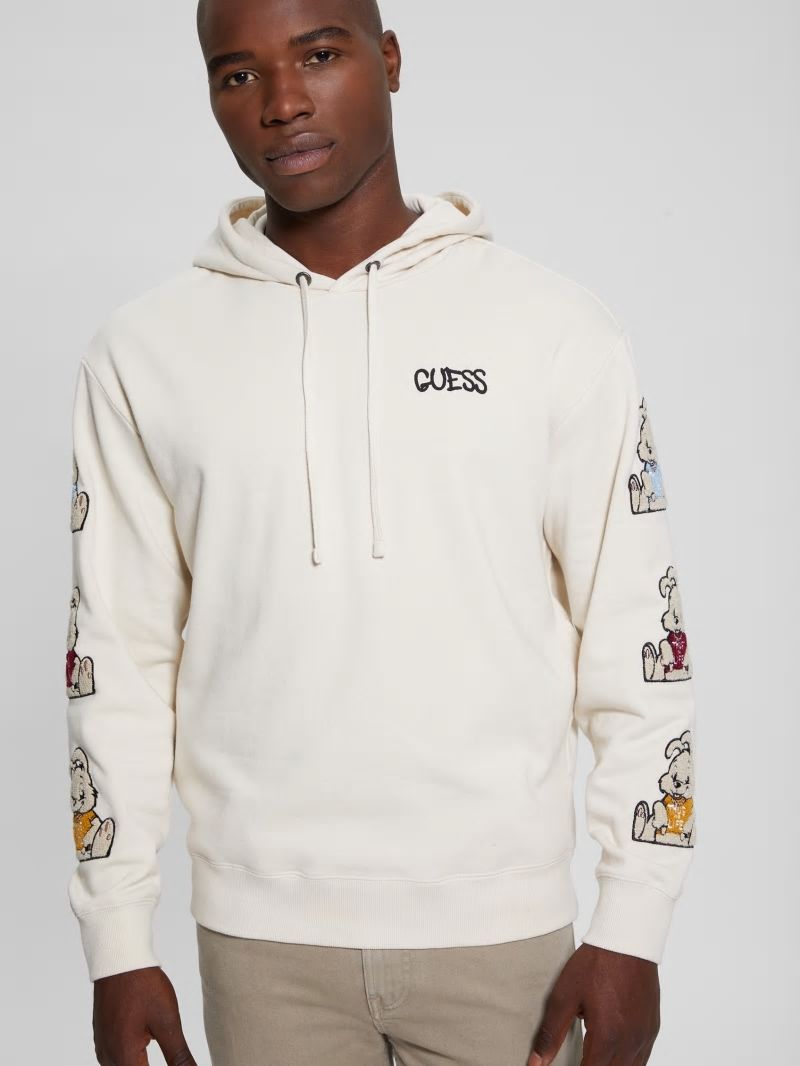 Guess Street Art Patched Hoodie - Quicksand Guess Street Art Patched Hoodie - Quicksand