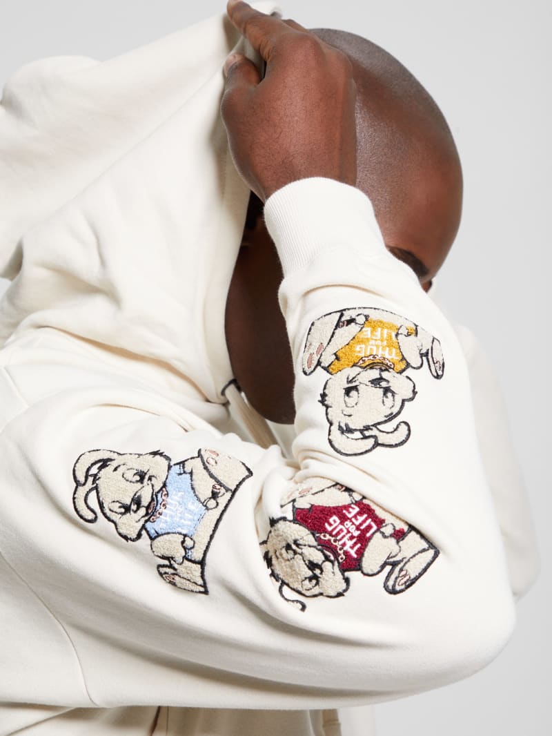 Guess Street Art Patched Hoodie - Quicksand Guess Street Art Patched Hoodie - Quicksand