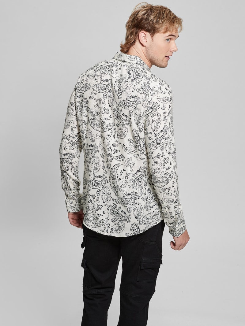 Guess Eco Vintage Paisley Shirt - Vintage Paisley Salt Whit Guess Eco Vintage Paisley Shirt - Vintage Paisley Salt Whit