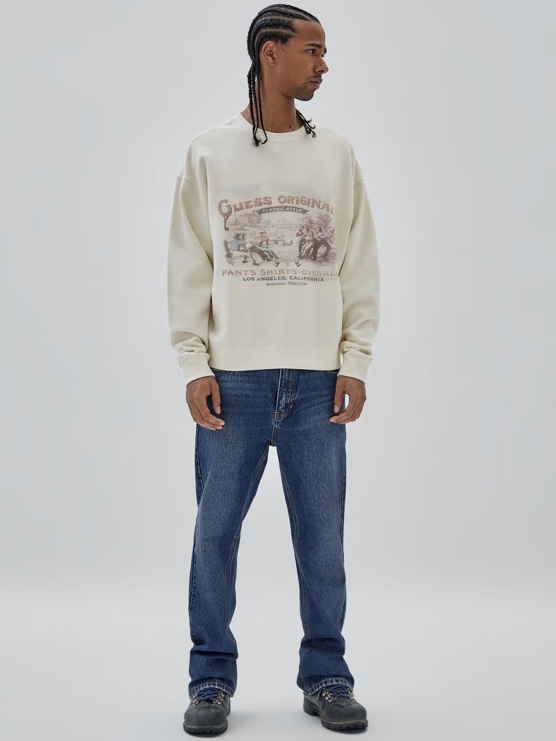 Guess GUESS Originals Warranted Fleece Sweater - Sandy Shore Guess GUESS Originals Warranted Fleece Sweater - Sandy Shore