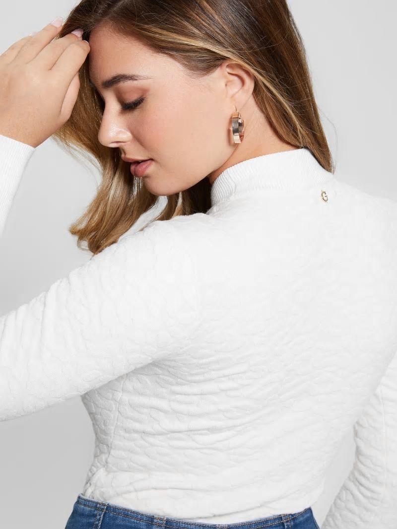 Guess Eco Leopard Willa Sweater - Dove White Guess Eco Leopard Willa Sweater - Dove White