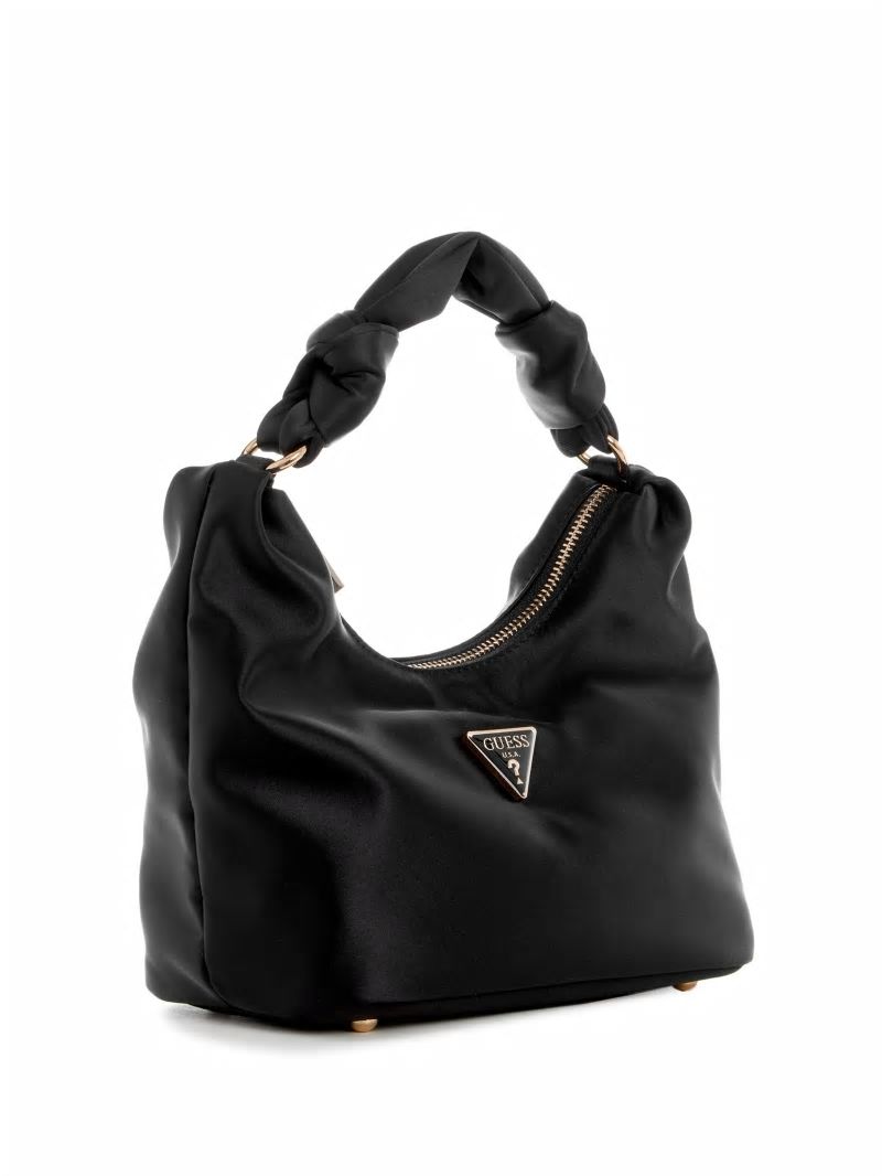 Guess Velina Satin Hobo Bag - Black Floral Print Guess Velina Satin Hobo Bag - Black Floral Print