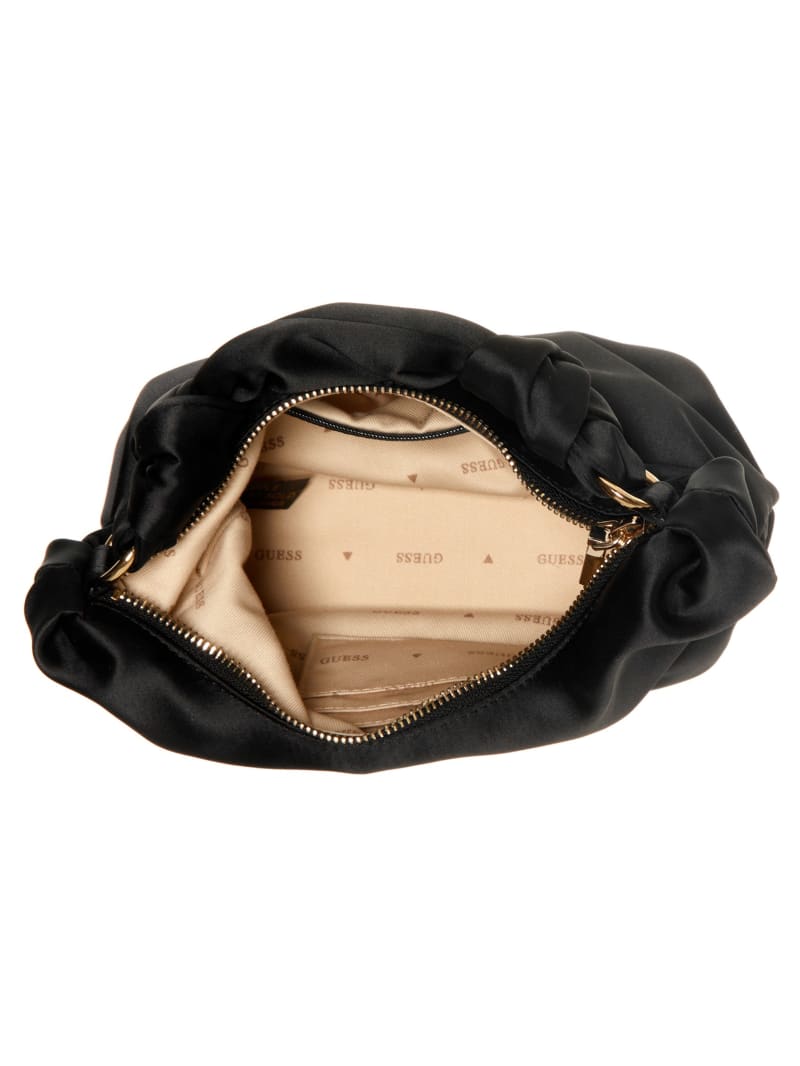 Guess Velina Satin Hobo Bag - Black Floral Print Guess Velina Satin Hobo Bag - Black Floral Print