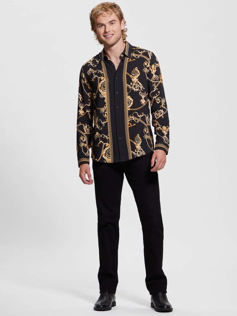 Guess Eco Gold Chain Shirt - Gold Chain Logo Guess Eco Gold Chain Shirt - Gold Chain Logo