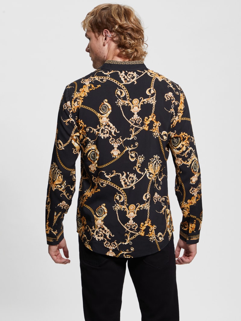Guess Eco Gold Chain Shirt - Gold Chain Logo Guess Eco Gold Chain Shirt - Gold Chain Logo