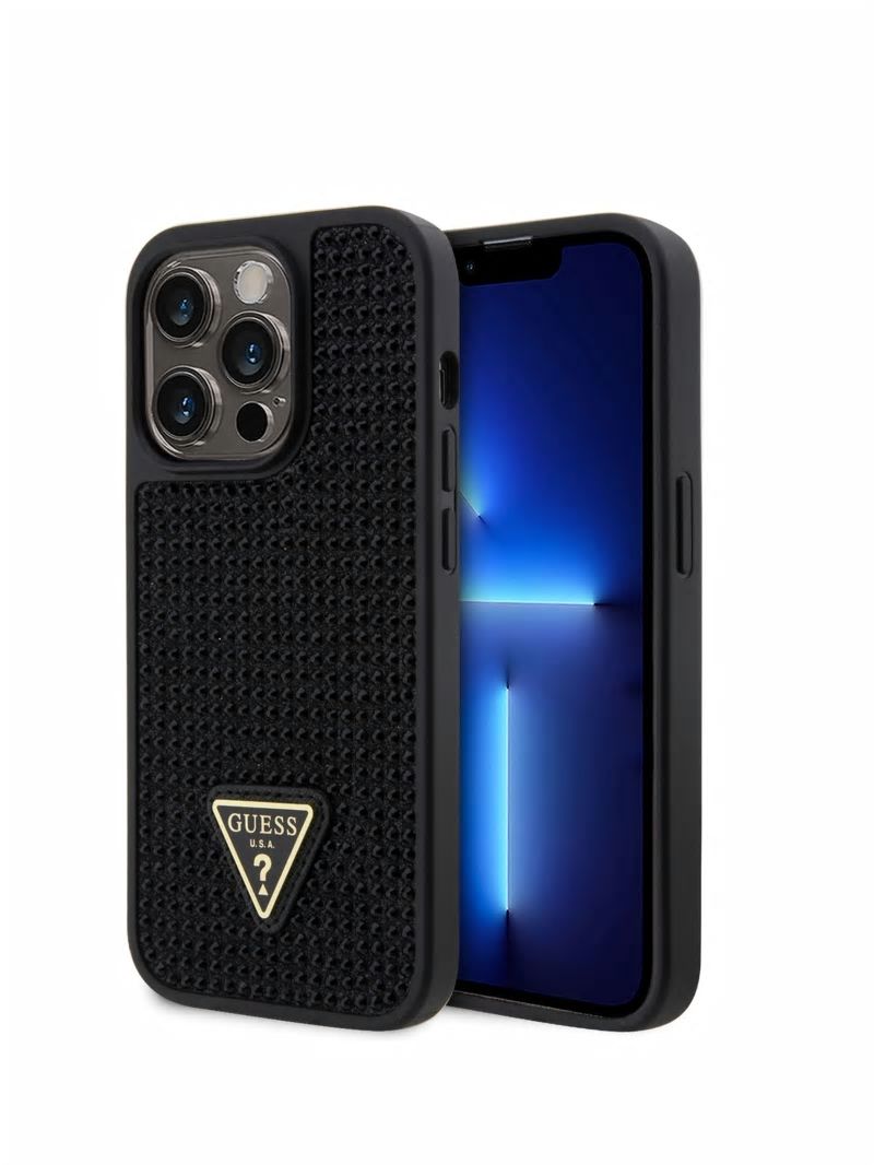 Guess Rhinestone iPhone 15 Pro Case - Black Snakeskin Guess Rhinestone iPhone 15 Pro Case - Black Snakeskin