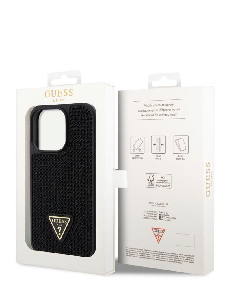 Guess Rhinestone iPhone 15 Pro Case - Black Snakeskin Guess Rhinestone iPhone 15 Pro Case - Black Snakeskin