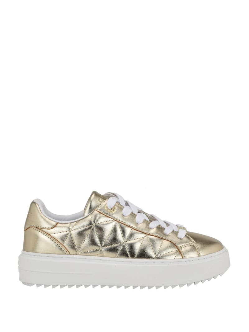 Guess Desena Quilted Metallic Low-Top Sneakers - Gold Guess Desena Quilted Metallic Low-Top Sneakers - Gold