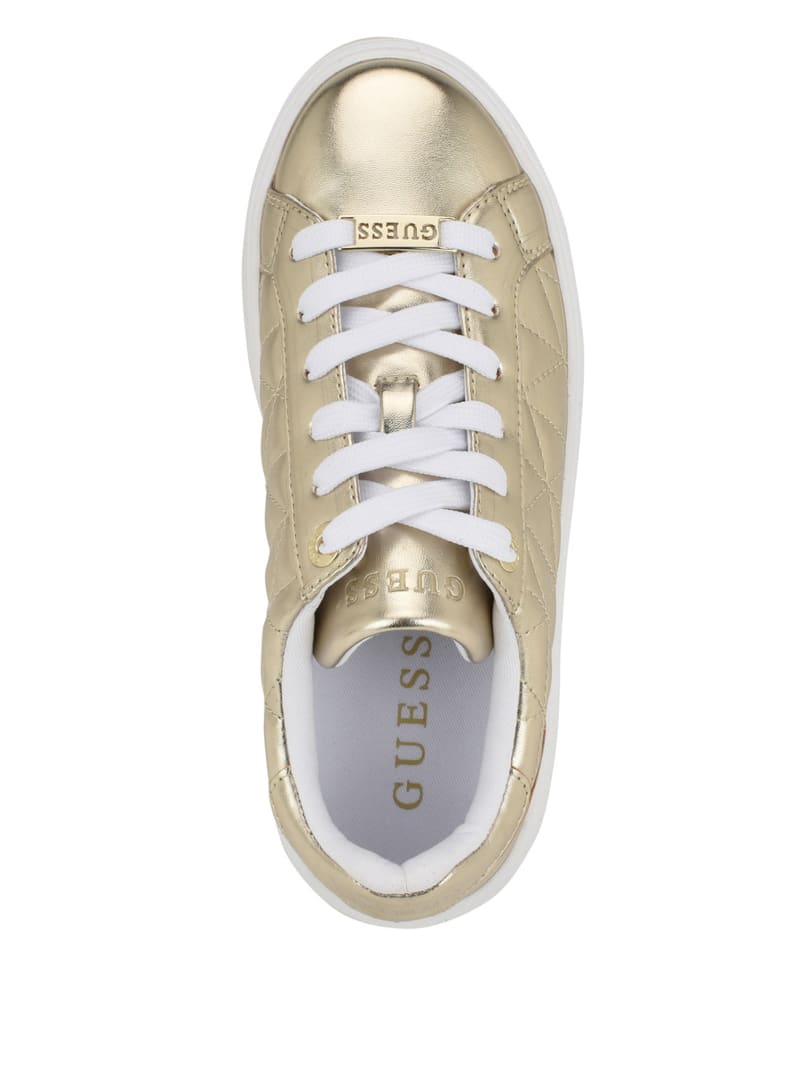 Guess Desena Quilted Metallic Low-Top Sneakers - Gold Guess Desena Quilted Metallic Low-Top Sneakers - Gold
