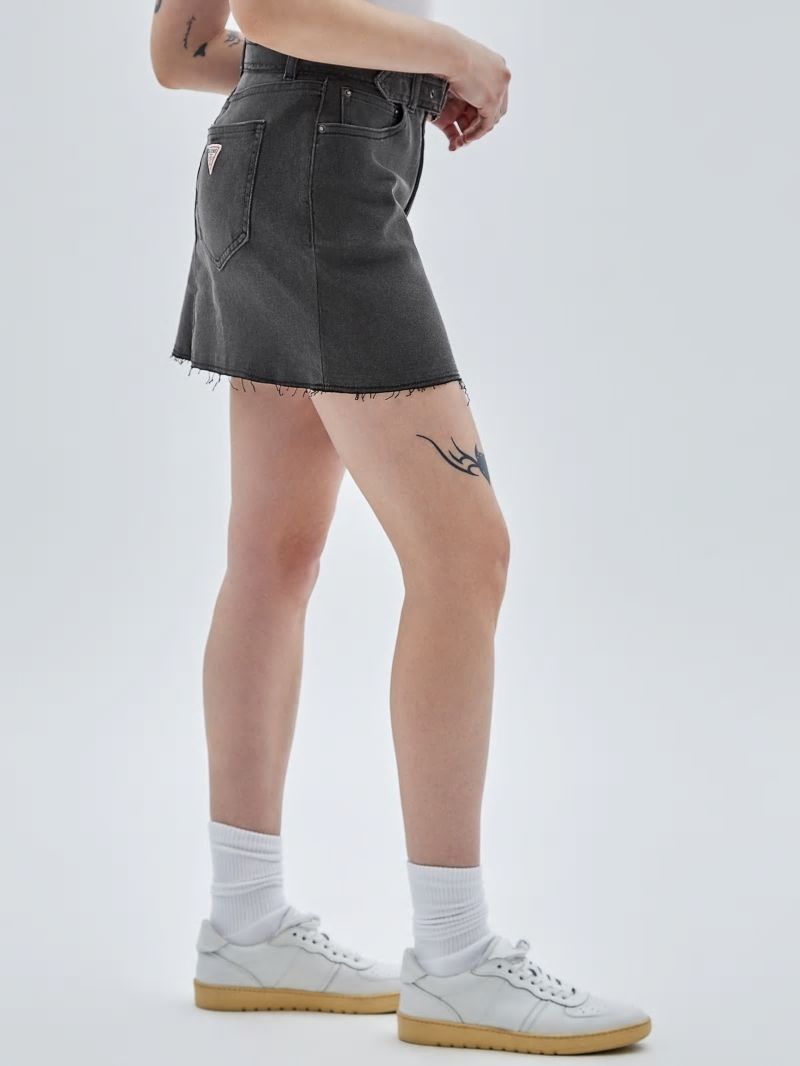 Guess GUESS Originals Belted Denim Skirt - Go Washed Grey Guess GUESS Originals Belted Denim Skirt - Go Washed Grey