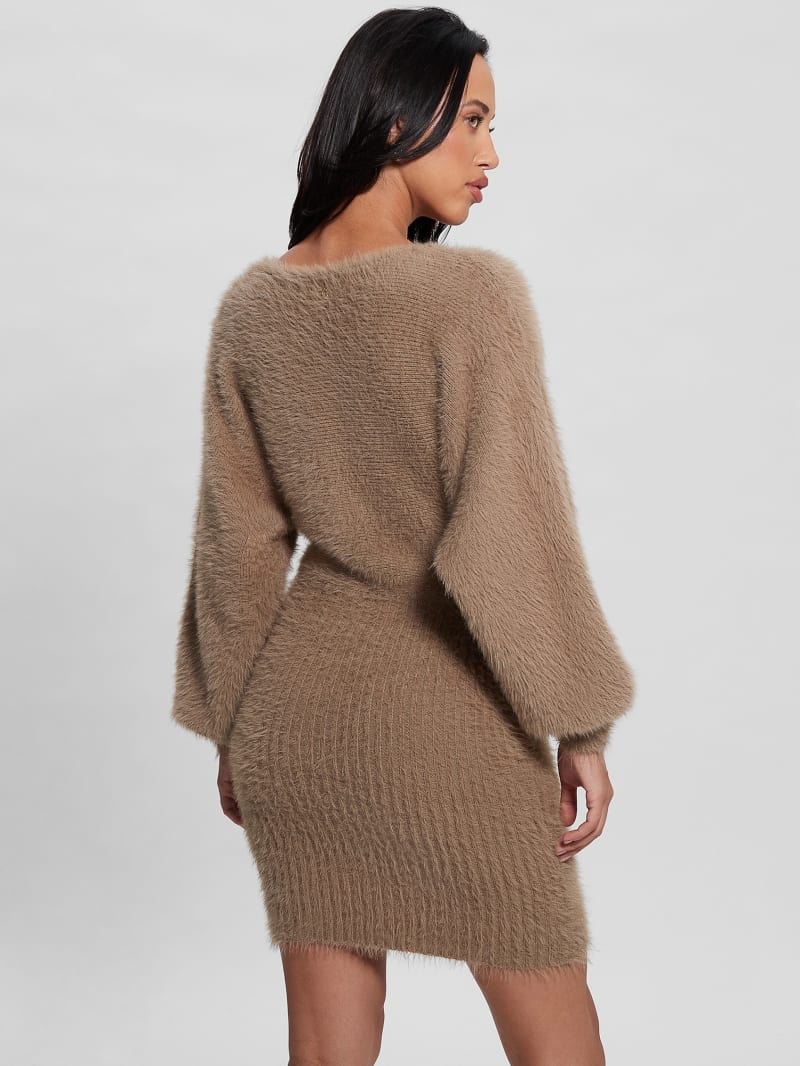 Guess Adeline Fuzzy Sweater Dress - Silk Taupe Multi Guess Adeline Fuzzy Sweater Dress - Silk Taupe Multi