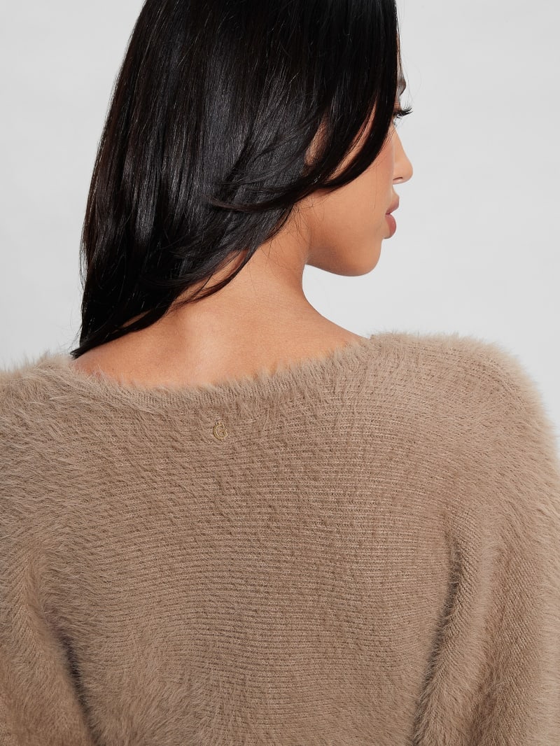Guess Adeline Fuzzy Sweater Dress - Silk Taupe Multi Guess Adeline Fuzzy Sweater Dress - Silk Taupe Multi