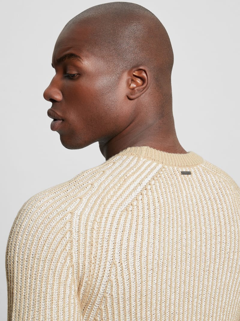 Guess Eco Allan Wool-Blend Sweater - Neutral Sand Multi Guess Eco Allan Wool-Blend Sweater - Neutral Sand Multi