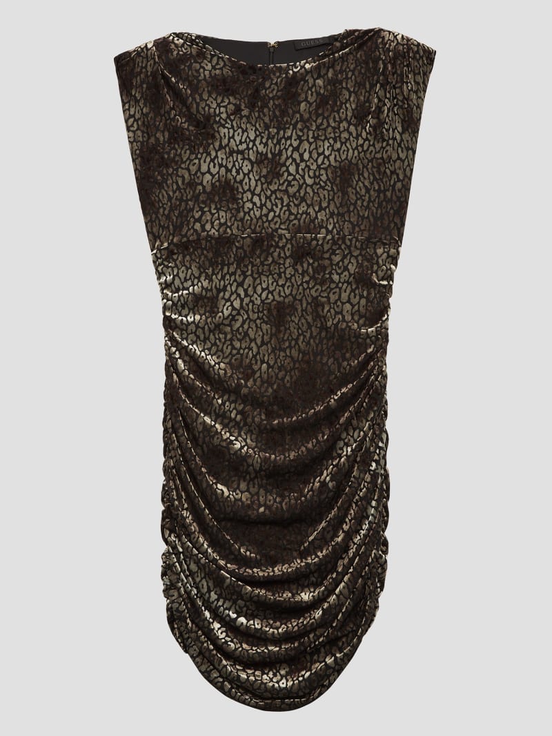 Guess Belinda Velvet Bodycon Dress - Leo Dark Coffee Guess Belinda Velvet Bodycon Dress - Leo Dark Coffee