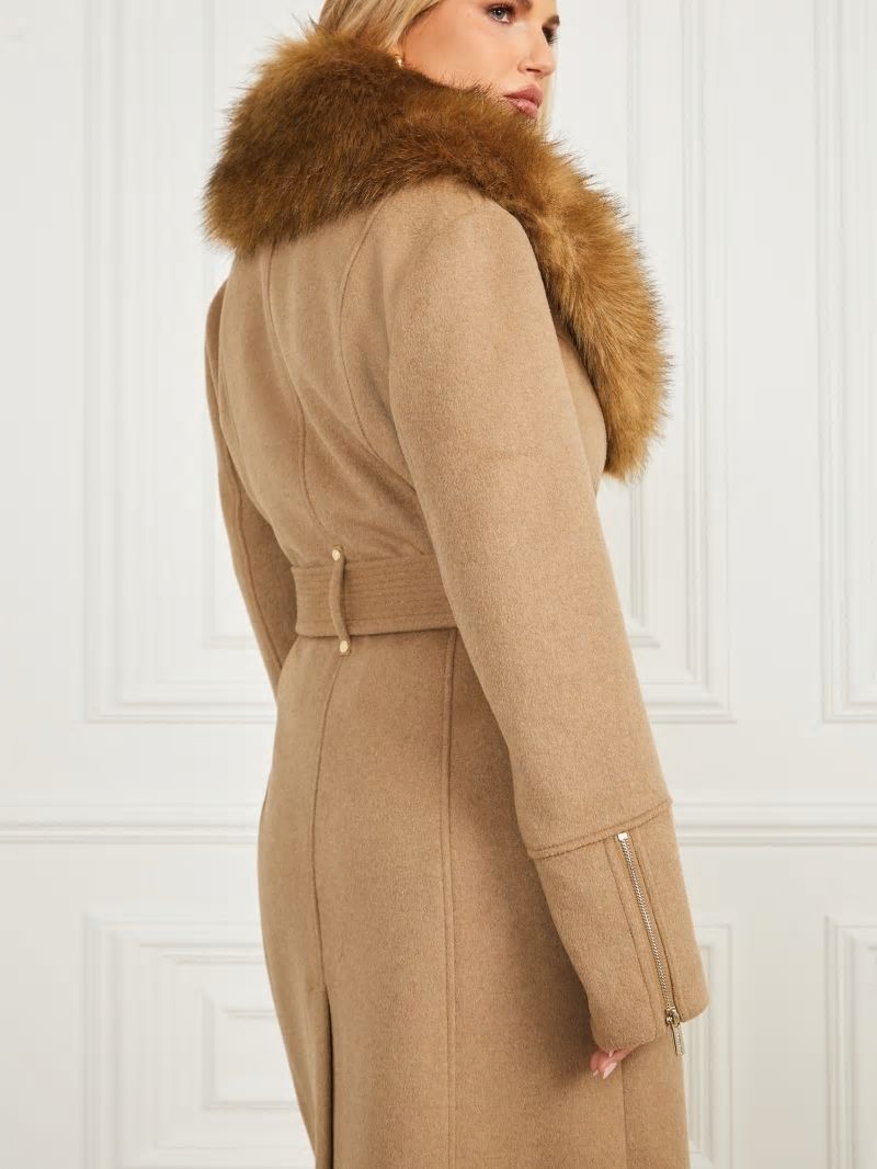 Guess Alice Wool-Blend Coat - Macchiato Multi Guess Alice Wool-Blend Coat - Macchiato Multi