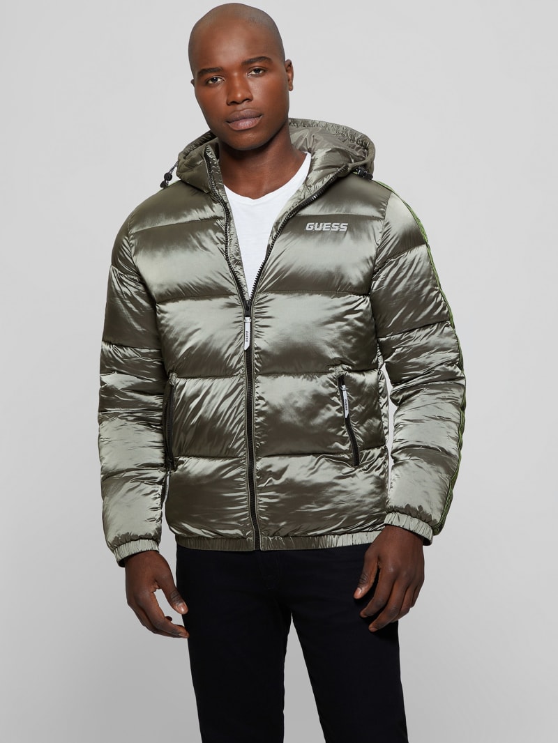 Guess Byrnie Padded Nylon Jacket - Mossy Green Guess Byrnie Padded Nylon Jacket - Mossy Green