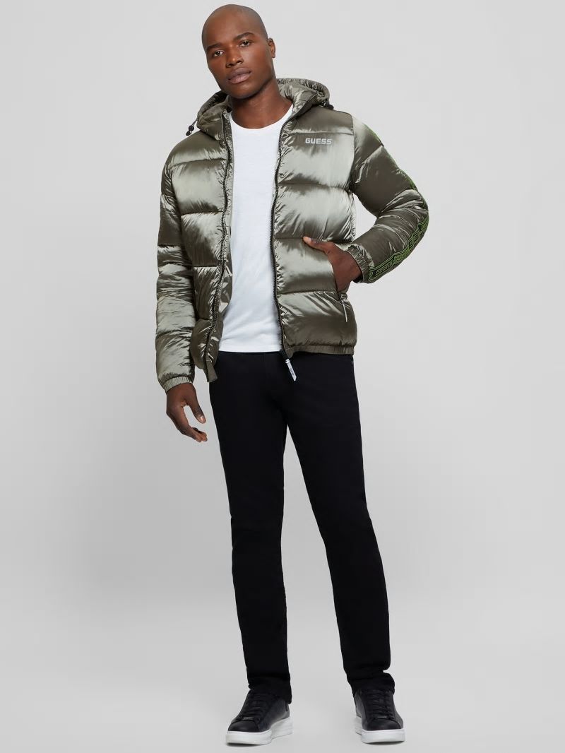 Guess Byrnie Padded Nylon Jacket - Mossy Green Guess Byrnie Padded Nylon Jacket - Mossy Green