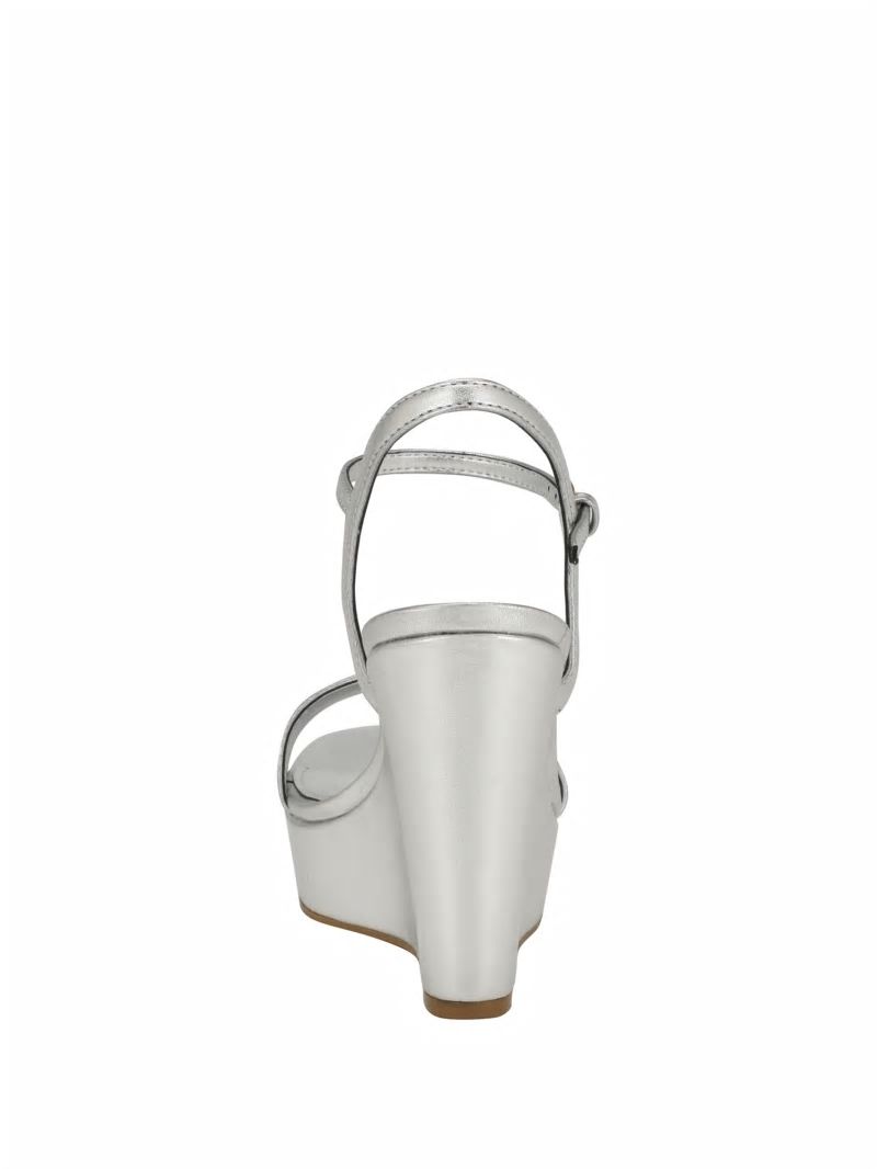 Guess Himifa Shimmer Metallic G Wedge Sandals - Silver 040 Guess Himifa Shimmer Metallic G Wedge Sandals - Silver 040