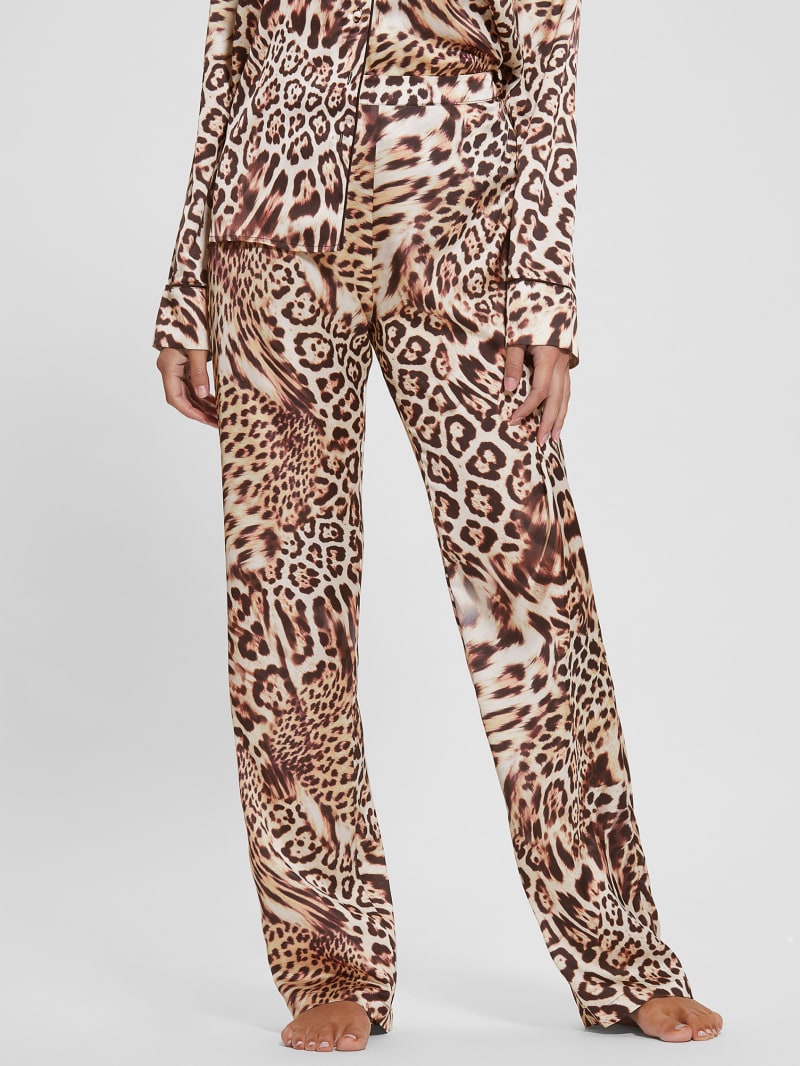 Guess Eco Dulcie Shirt and Pants PJ Set - Fluid Animalier Print Guess Eco Dulcie Shirt and Pants PJ Set - Fluid Animalier Print