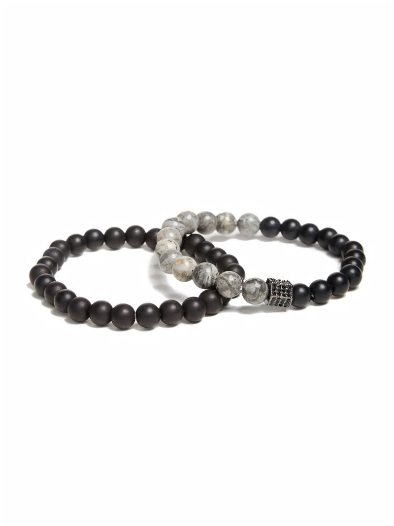 Guess Beaded Bracelet Set - Black Snakeskin Guess Beaded Bracelet Set - Black Snakeskin