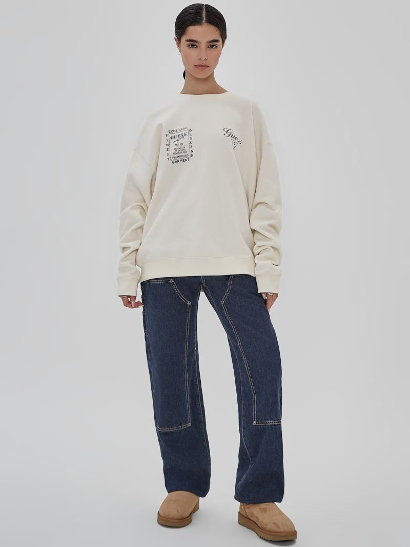 Guess GUESS Originals Varsity Crewneck - Sandy Shore Guess GUESS Originals Varsity Crewneck - Sandy Shore