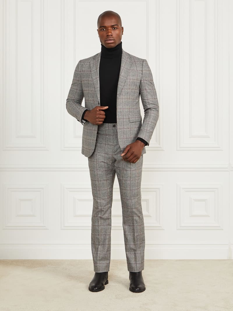Guess Sean Notched Blazer - Black/White/Red Check Guess Sean Notched Blazer - Black/White/Red Check