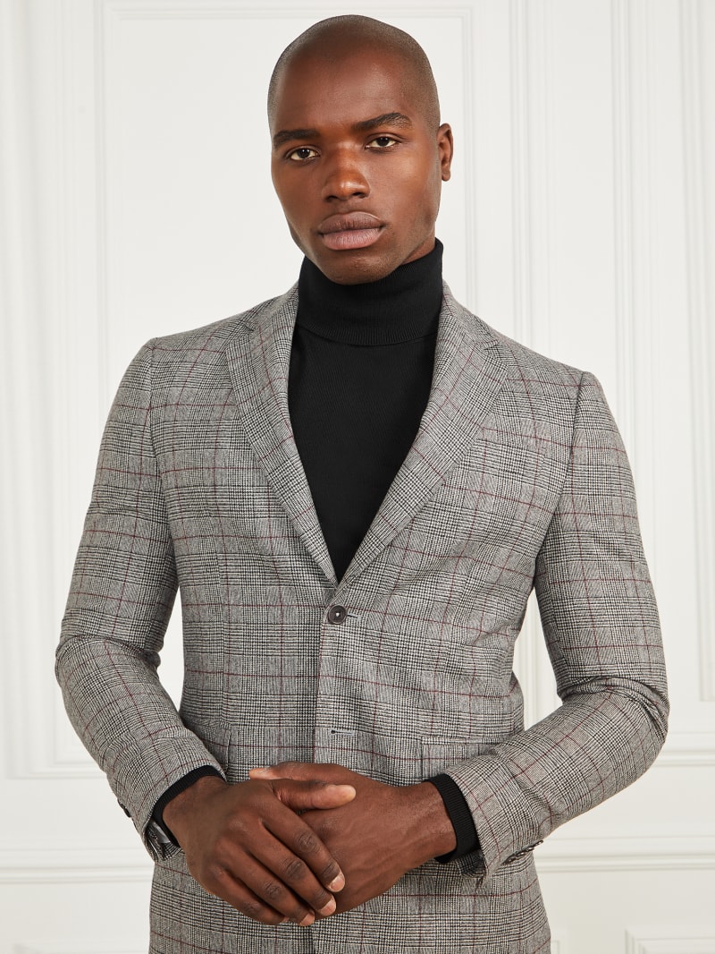 Guess Sean Notched Blazer - Black/White/Red Check Guess Sean Notched Blazer - Black/White/Red Check