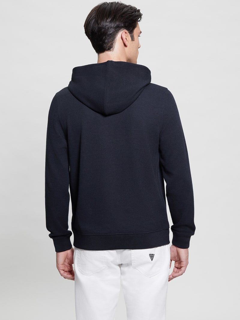 Guess Eco Tech Stretch Hoodie - Bleu éLéGant Guess Eco Tech Stretch Hoodie - Bleu éLéGant