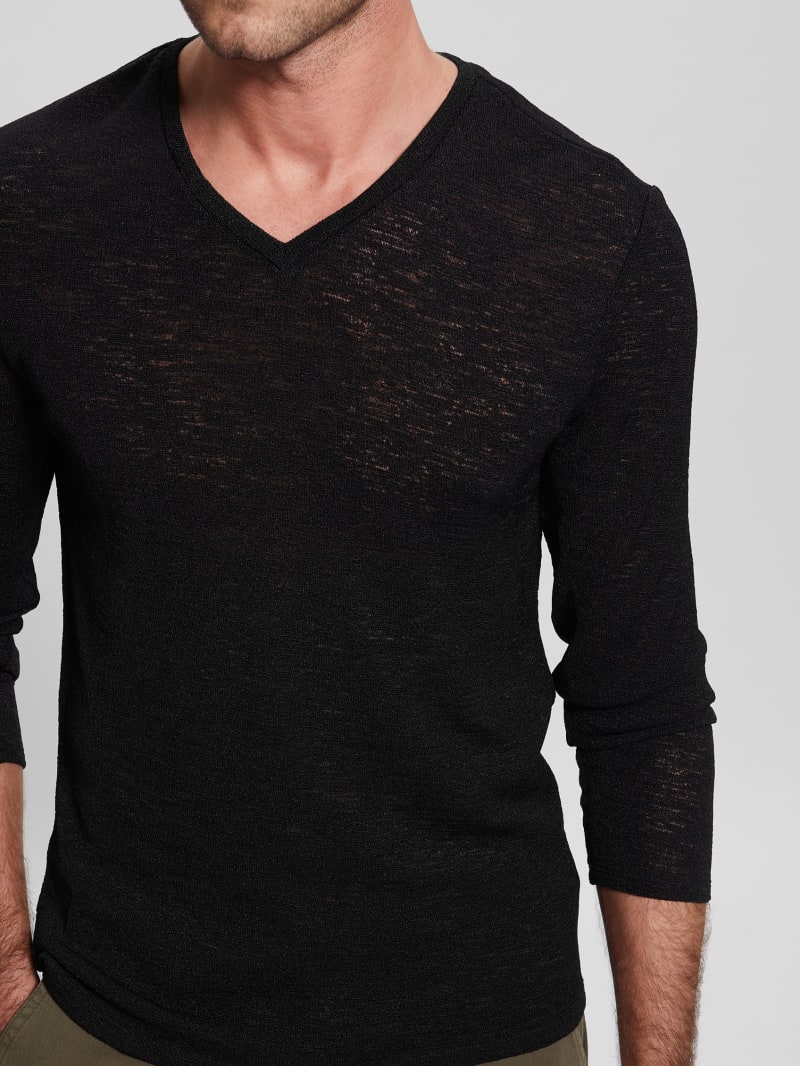 Guess Long-Sleeve Gauze Tee - Black Guess Long-Sleeve Gauze Tee - Black