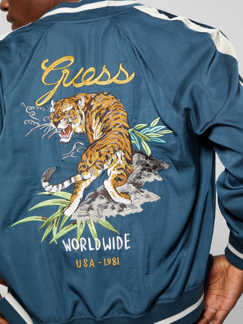 Guess Irvine Reversible Souvenir Jacket - South Coast Blue Guess Irvine Reversible Souvenir Jacket - South Coast Blue