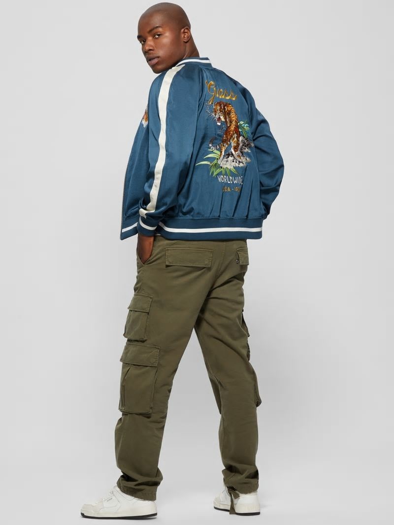 Guess Irvine Reversible Souvenir Jacket - South Coast Blue Guess Irvine Reversible Souvenir Jacket - South Coast Blue