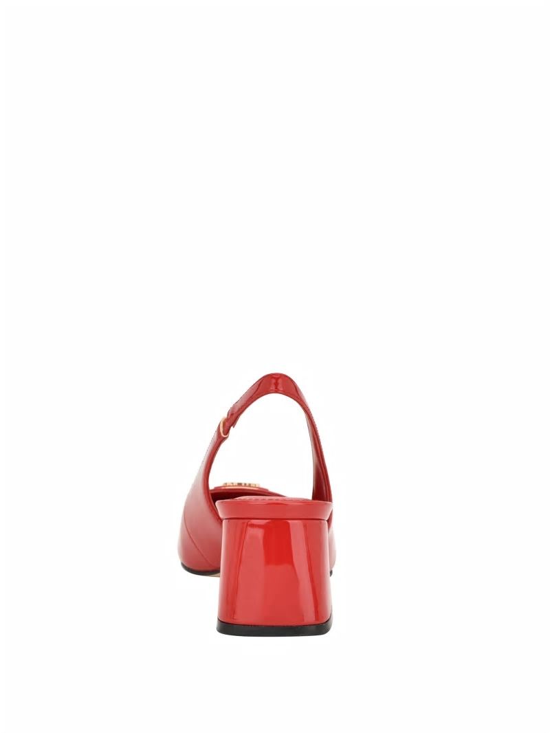 Guess Zanda Slingback Block Heels - Medium Red Guess Zanda Slingback Block Heels - Medium Red